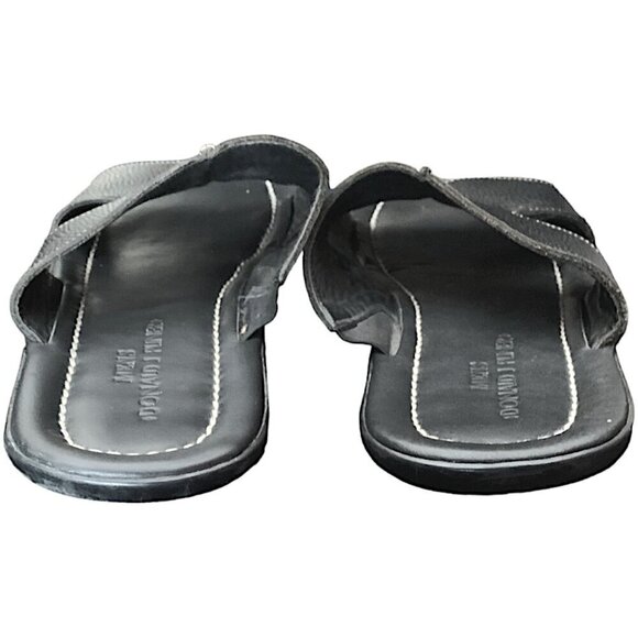 Donald J Pliner Men's Black Pebble Leather Slide Sandals Size 15 - Picture 5 of 9